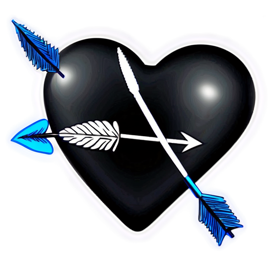 Black Broken Heart With Arrow Png 06252024 PNG