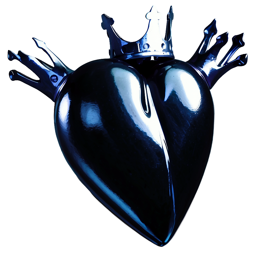 Black Broken Heart With Crown Png Tiu88 PNG