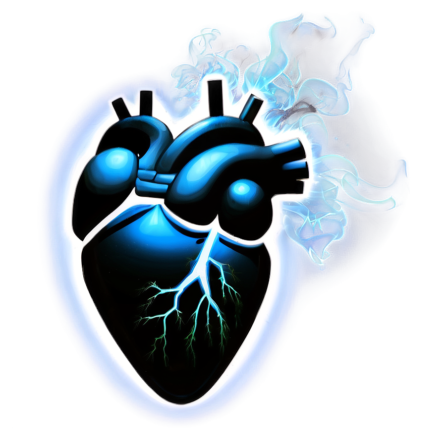 Black Broken Heart With Smoke Png 81 PNG