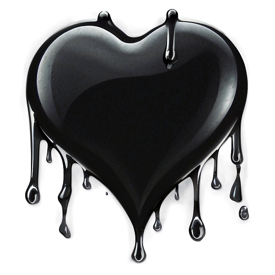 Black Broken Heart With Tears Png 52 PNG