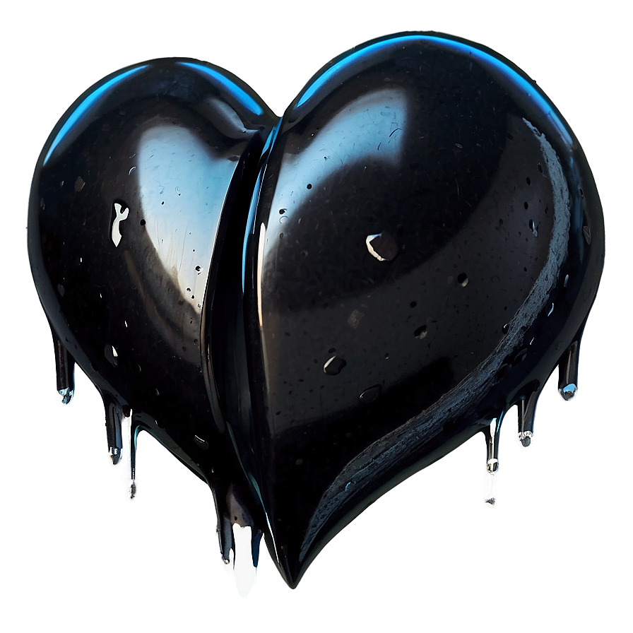 Black Broken Heart With Tears Png Van15 PNG