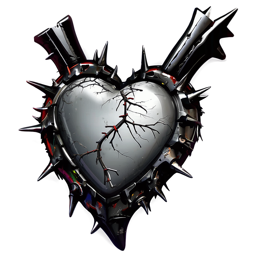 Download Black Broken Heart With Thorns Png Kdq70 | Wallpapers.com