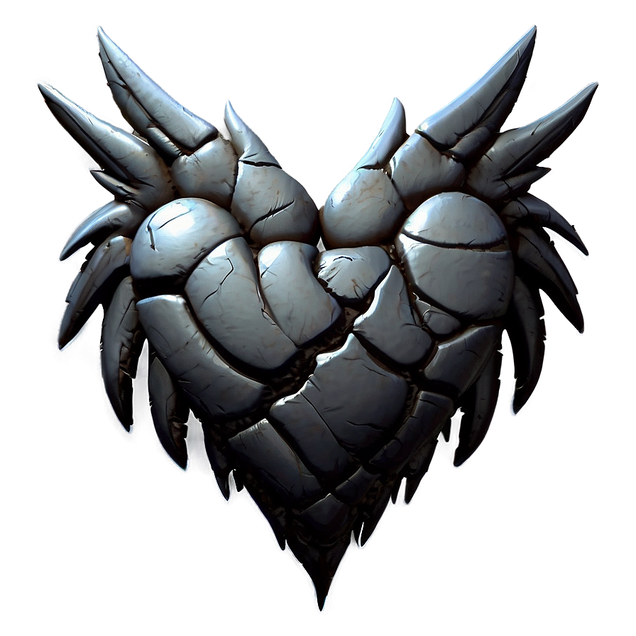 Black Broken Heart With Wings Png Cwk85 PNG