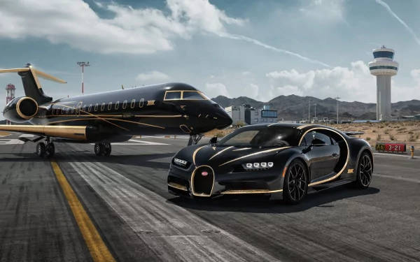 Stunning Black Bugatti Chiron In 4k Resolution Wallpaper