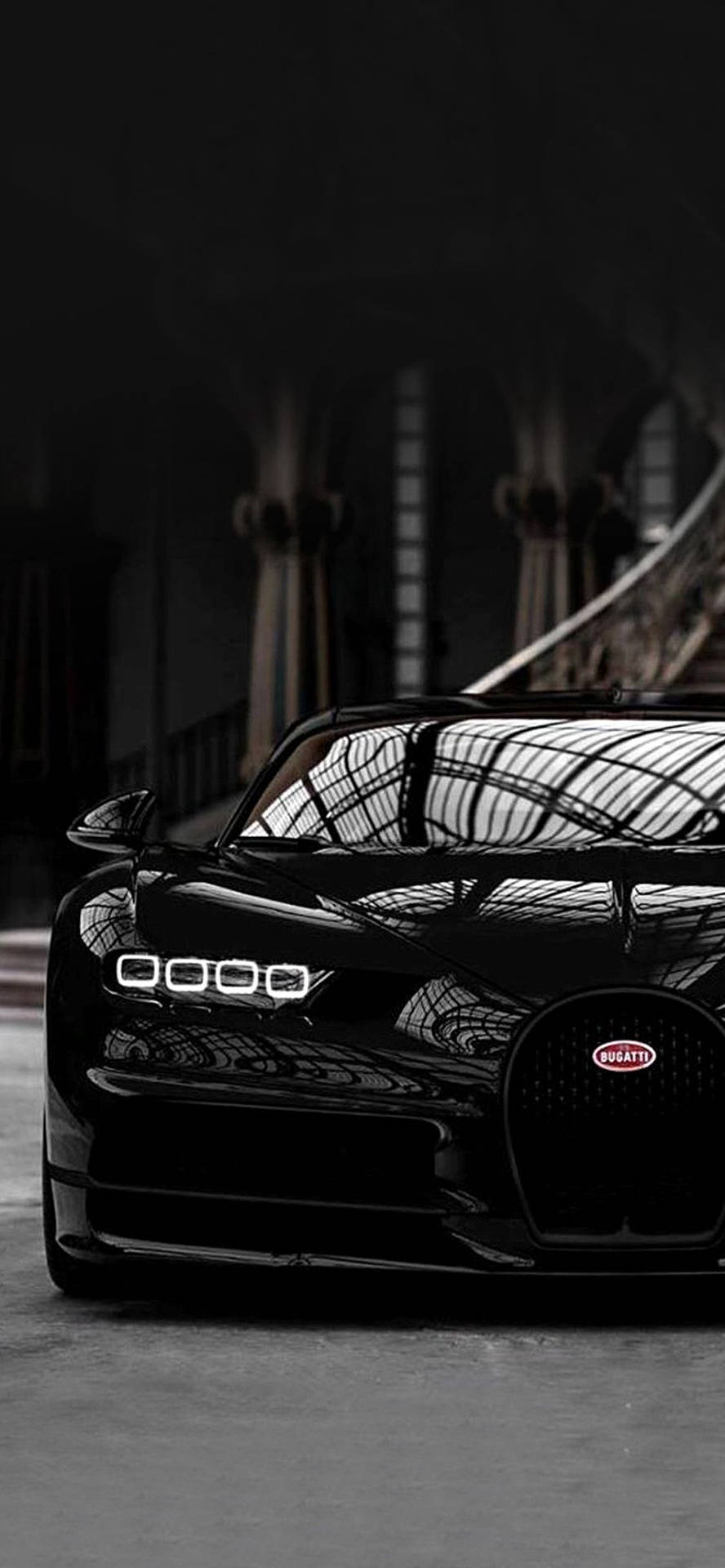 Black Bugatti Chiron Iphone Car Wallpaper
