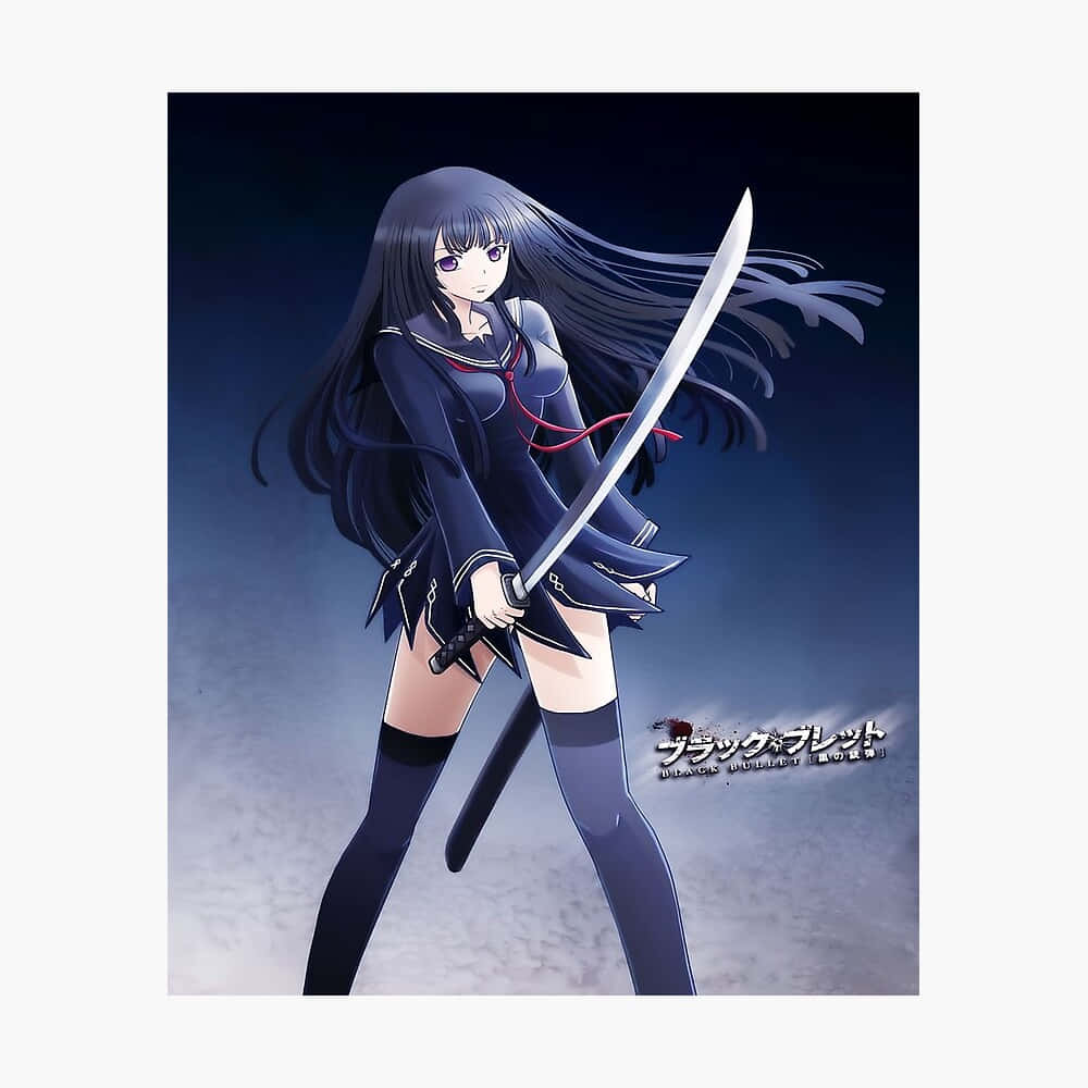 A Girl With Long Hair Holding A Sword