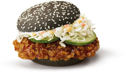 Black Bun Chicken Burger PNG
