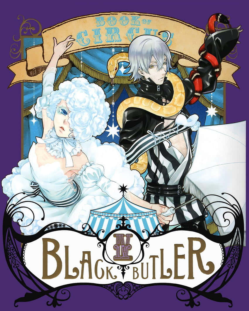 Ular Dari Black Butler Di Latar Belakang Gelap Dan Misterius. Wallpaper