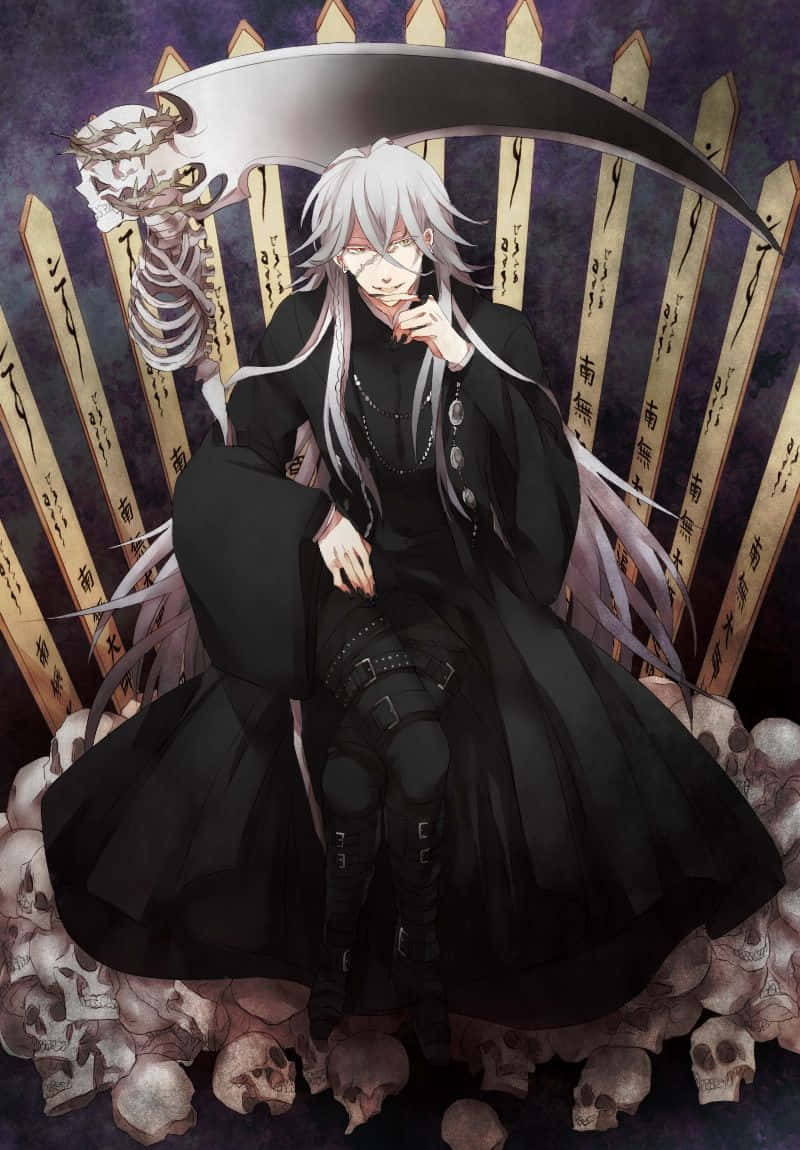 The Enigmatic Undertaker of Black Butler in a Surreal Gothic World Wallpaper