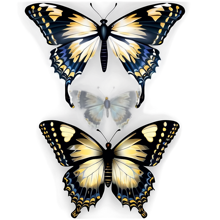 Black Butterfly Decoration Png Dfi39 PNG