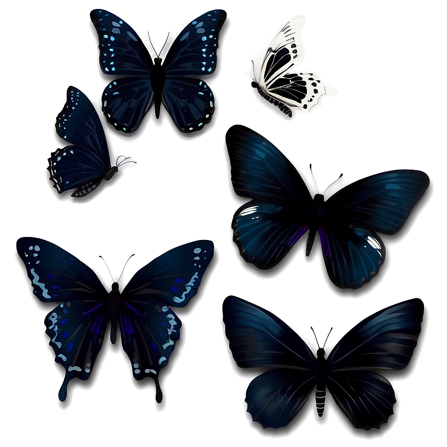 Black Butterfly Decoration Png Qai PNG