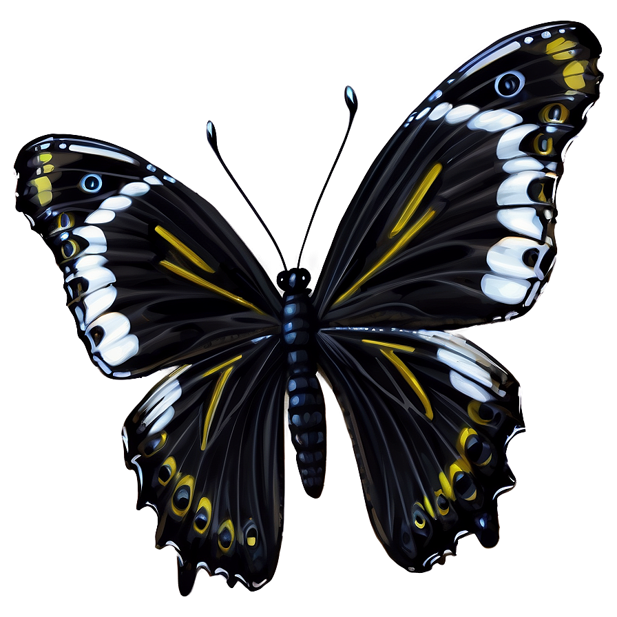 Black Butterfly Illustration Png Imx66 PNG