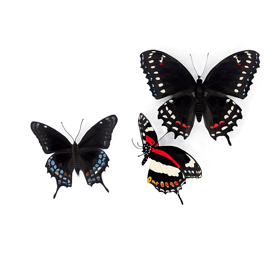 Black Butterfly In Flight Png Ghy PNG