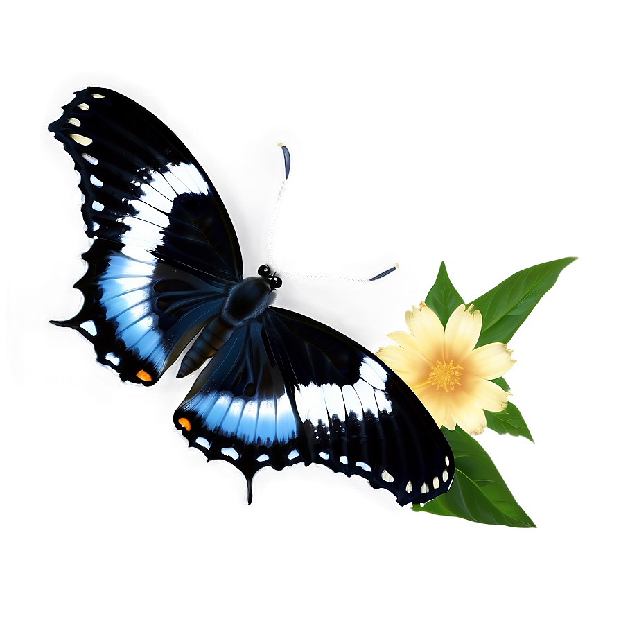 Black Butterfly In Nature Png Omt54 PNG