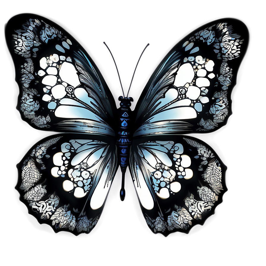 Black Butterfly Tattoo Design Png Ncg PNG