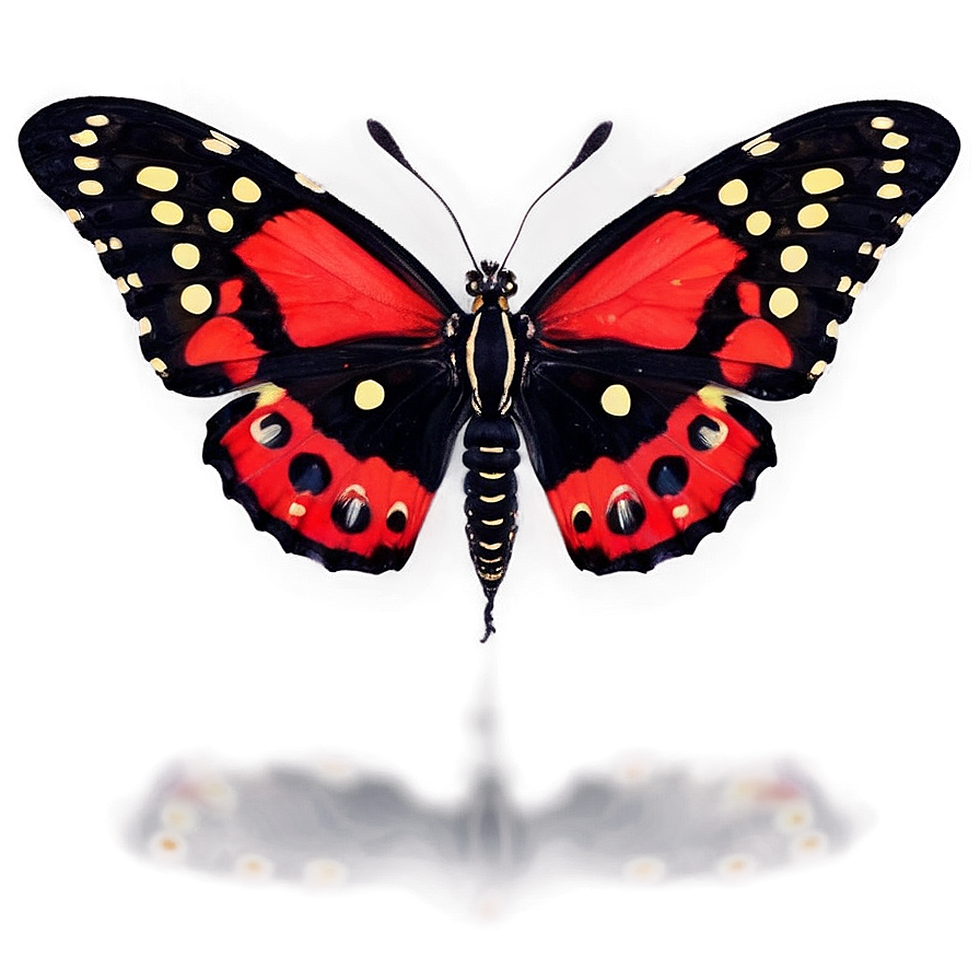 Black Butterfly With Red Spots Png 06252024 PNG