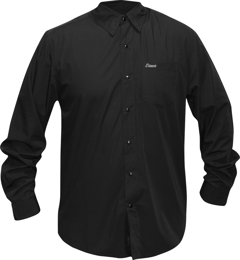 Black Button Up Dress Shirt PNG