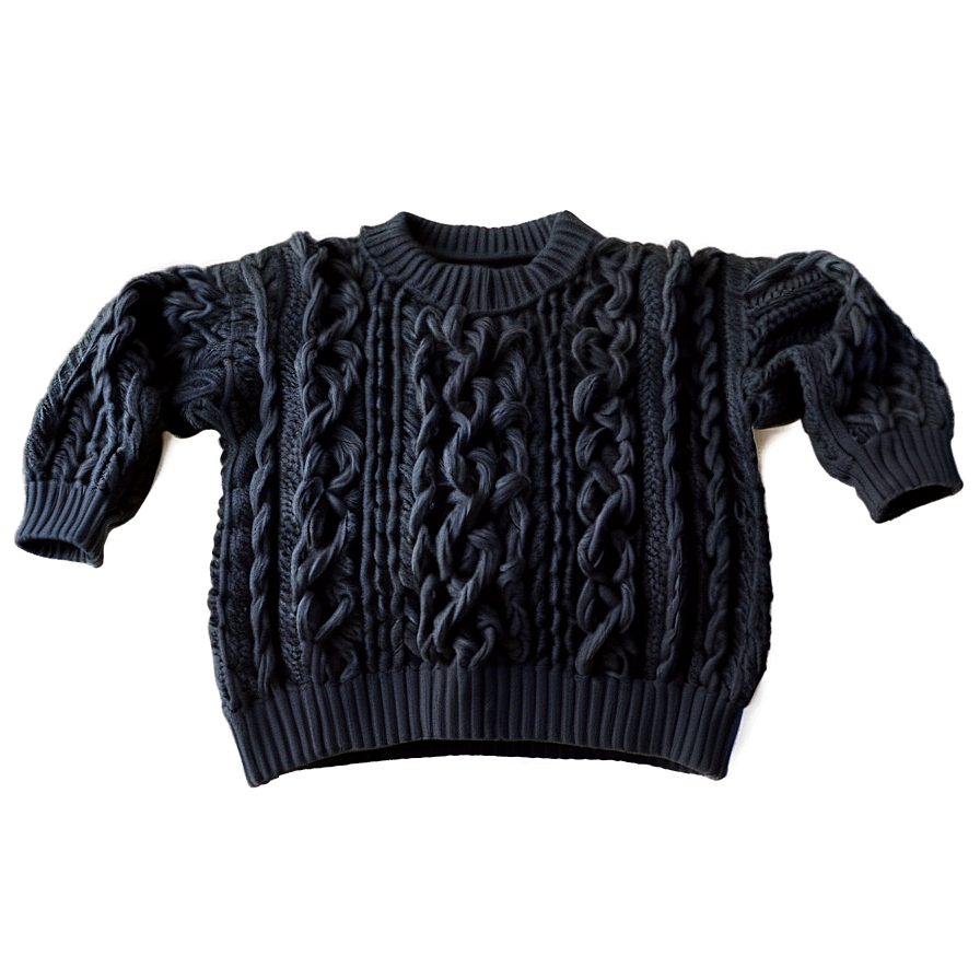 Black Cable Knit Sweater Png 72 PNG