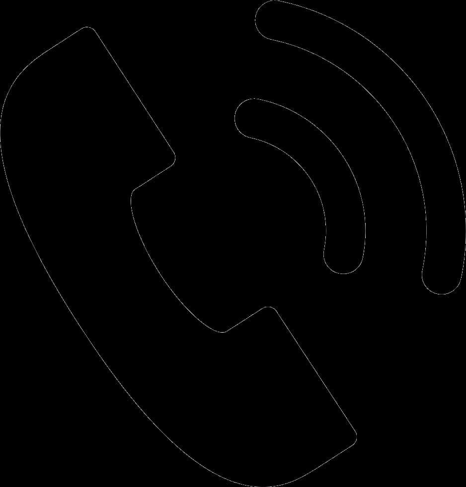 Black Call Icon Outline PNG