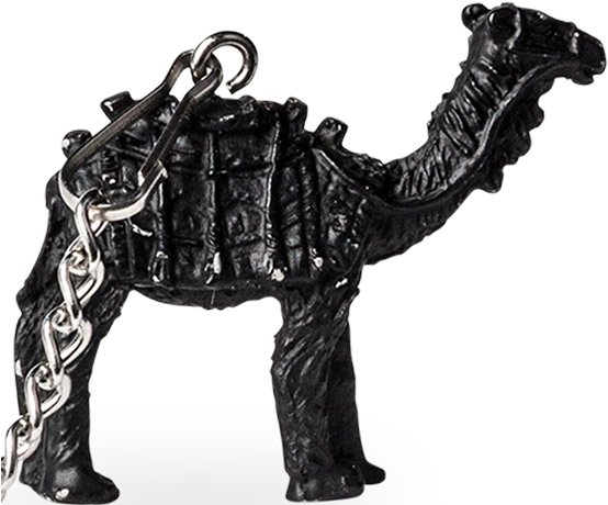 Black Camel Keychain Figure PNG