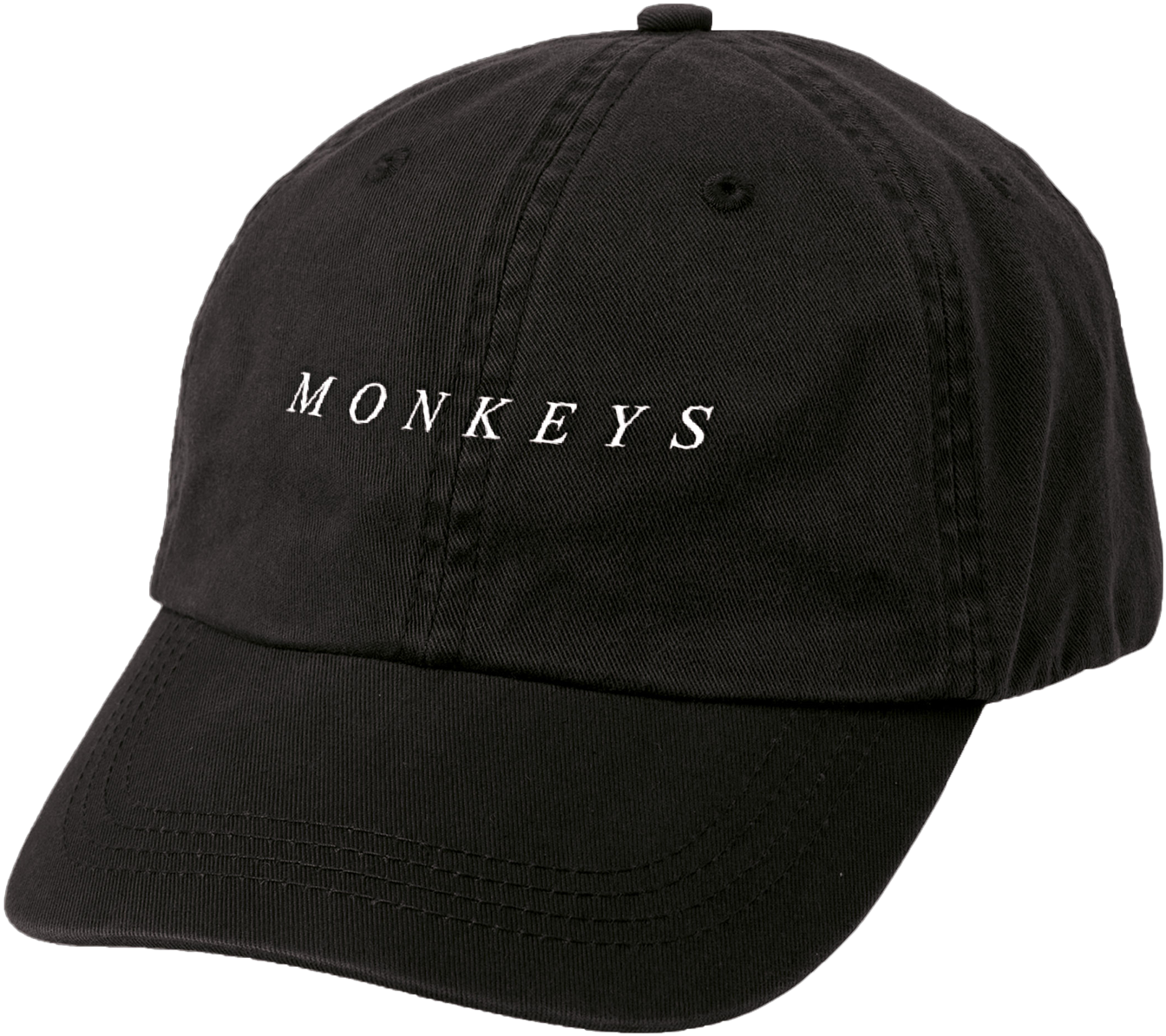 Black Capwith Monkeys Text PNG