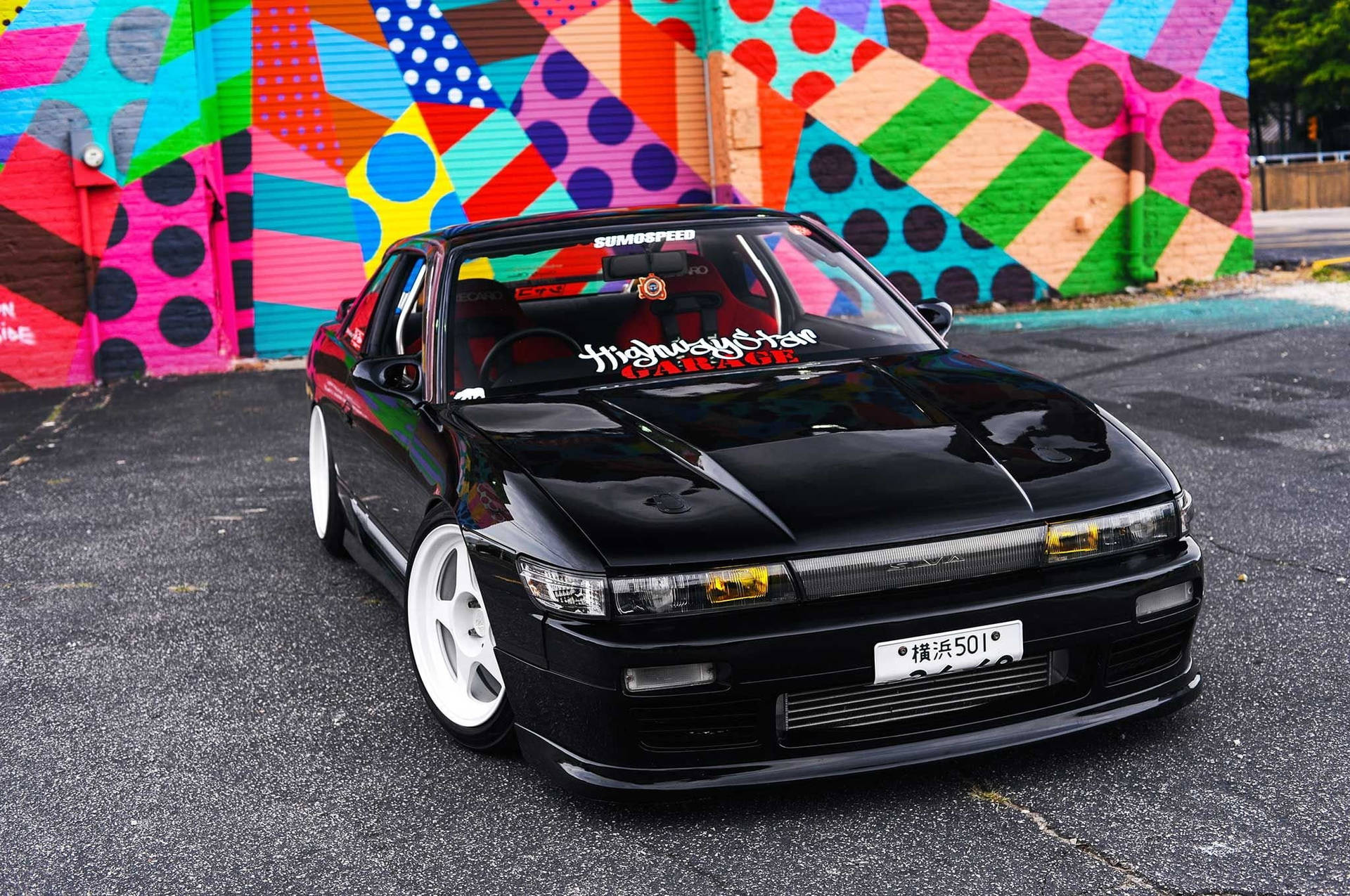 Black Car Hd Colorful Wall Wallpaper