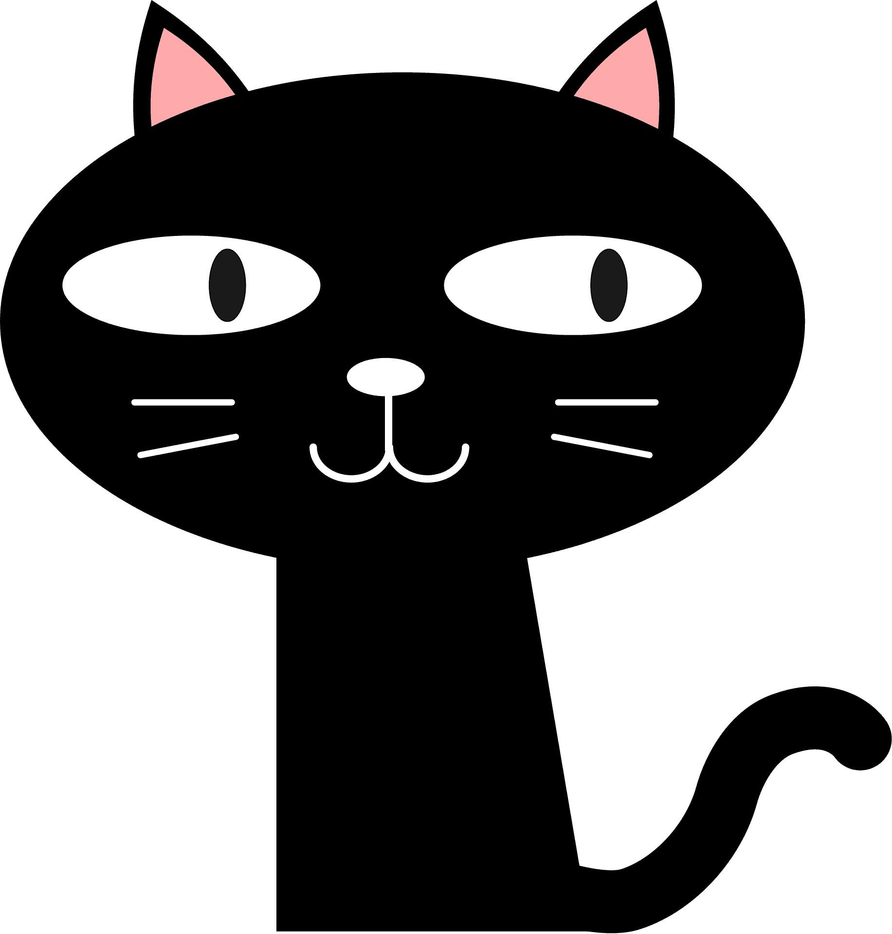 Download Black Cartoon Cat Smiling | Wallpapers.com