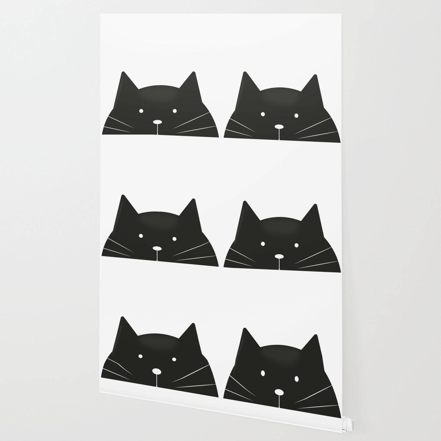 Black Cartoon Cats Wallpaper