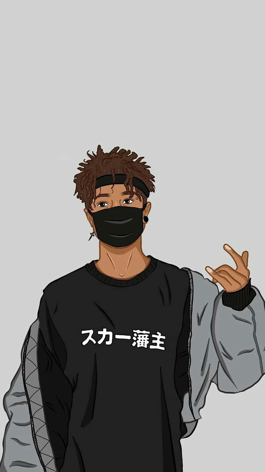 Black Cartoon Characters Japanese Guy Wallpaper