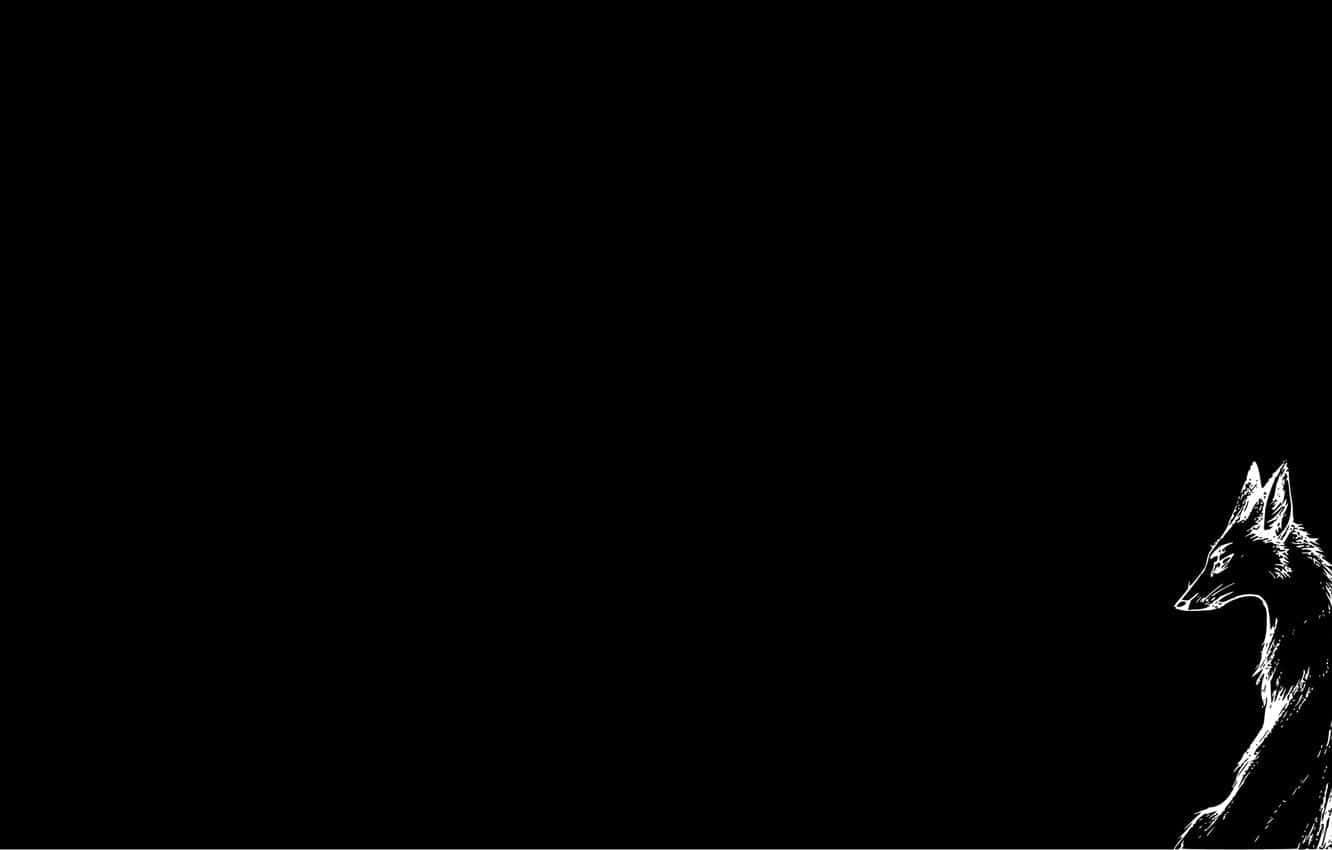 Lindozorro Negro De Dibujos Animados Sentado En Una Baya. Fondo de pantalla