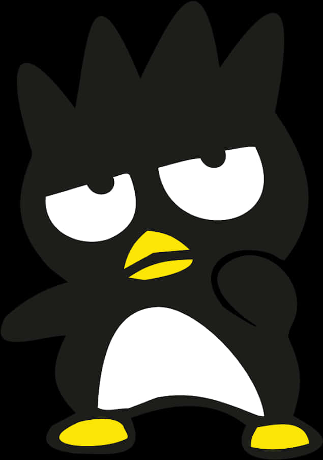 Black Cartoon Penguin Character PNG