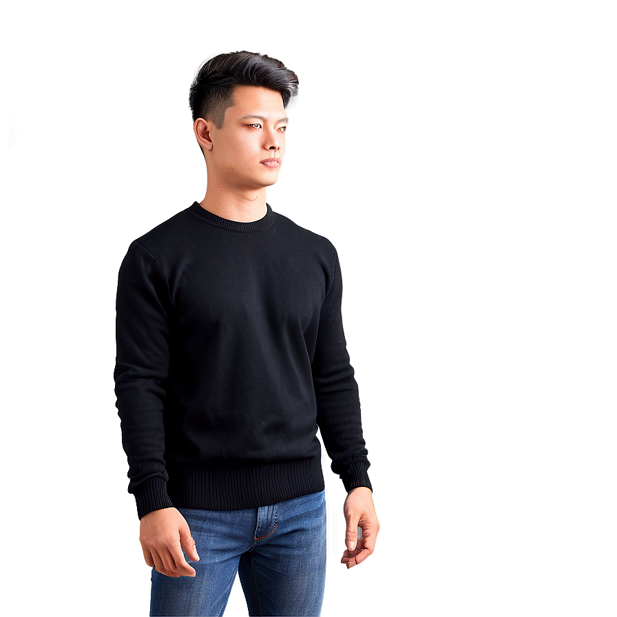 Black Cashmere Sweater Png 06132024 PNG