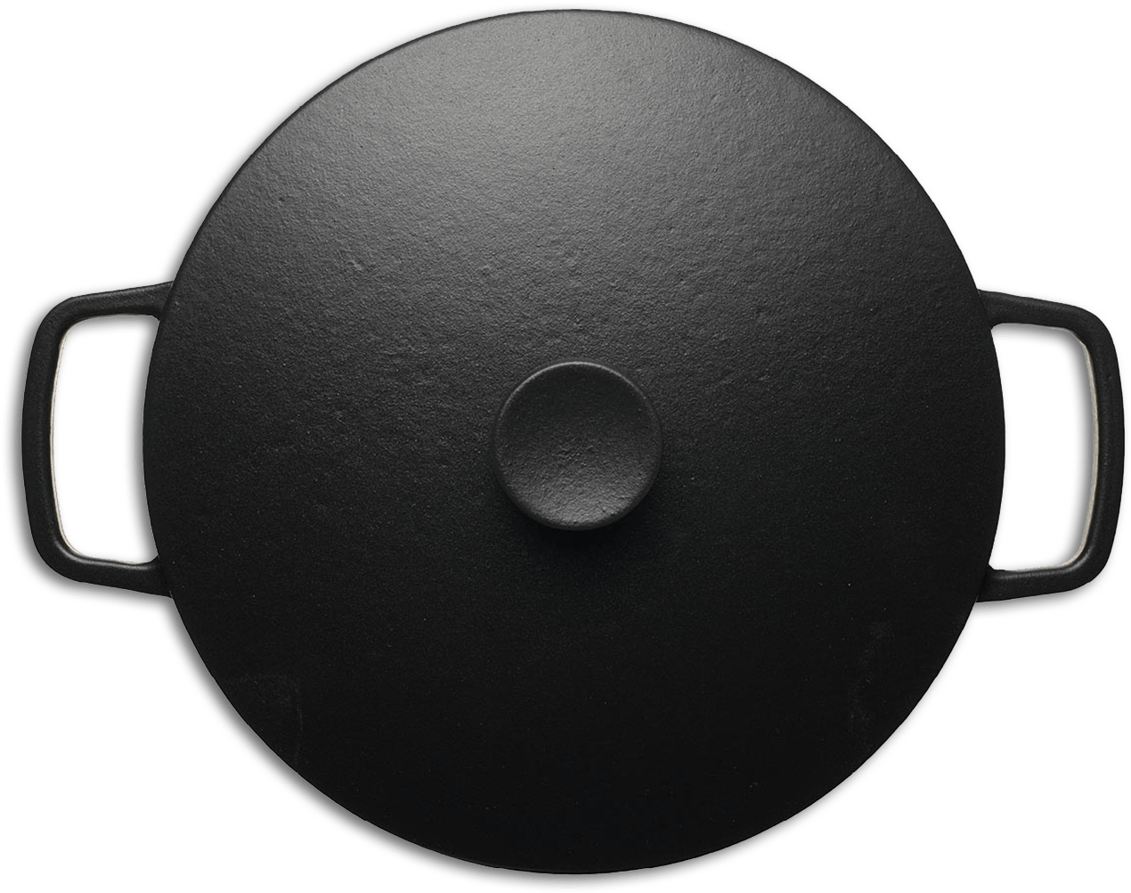 Black Cast Iron Skillet Top View PNG