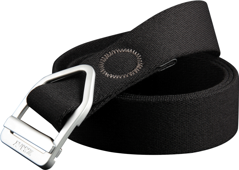 Black Casual Beltwith Silver Buckle PNG