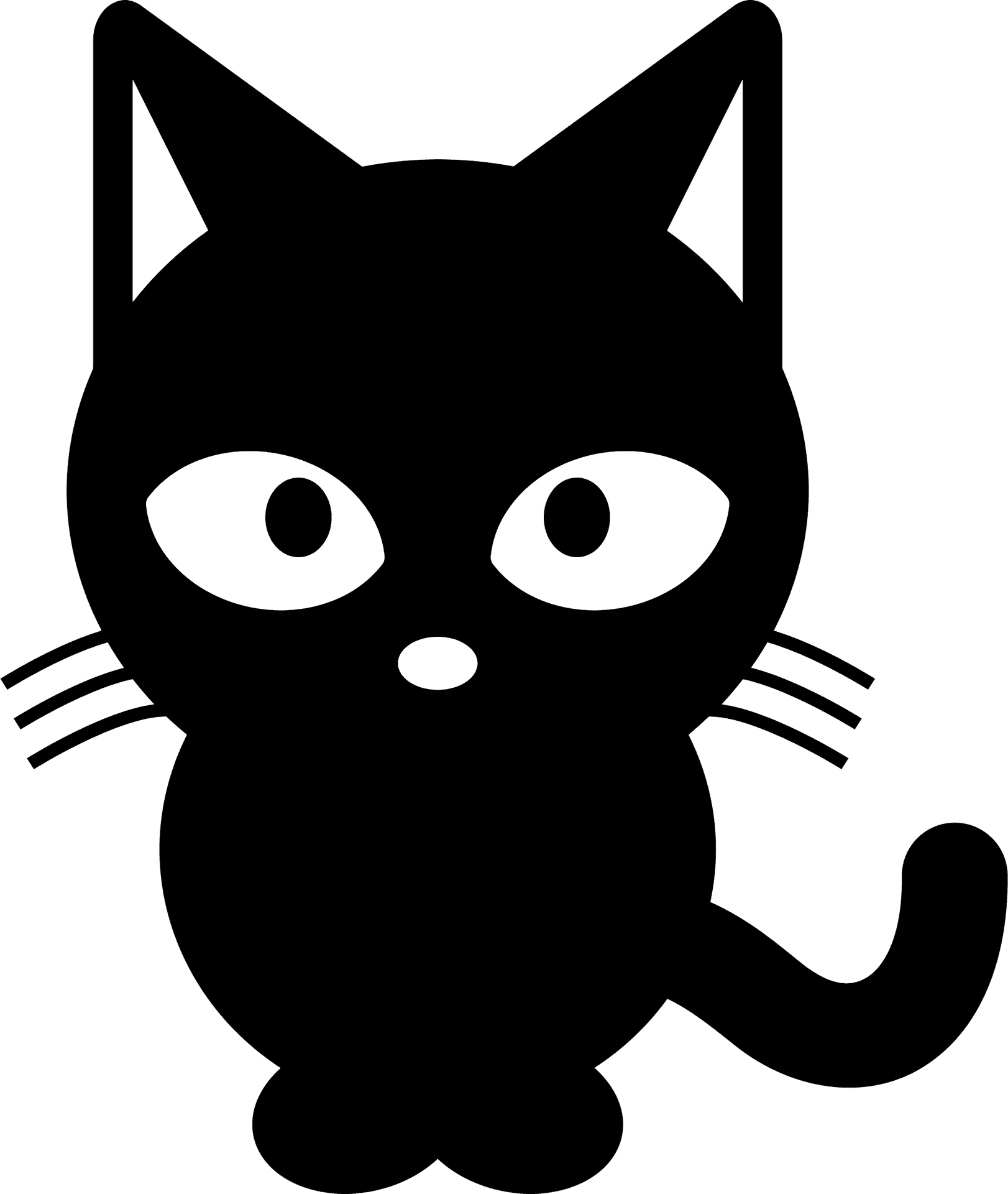 Black Cat Cartoon Graphic PNG
