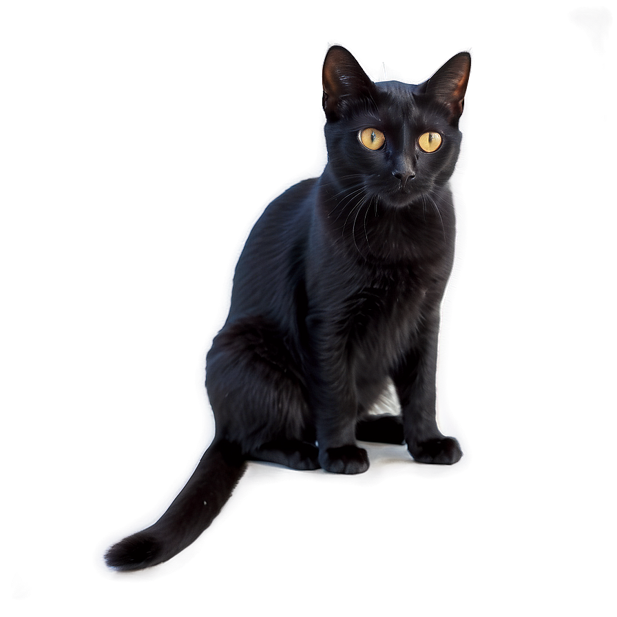 Download Black Cat Crouching Png 05232024 | Wallpapers.com