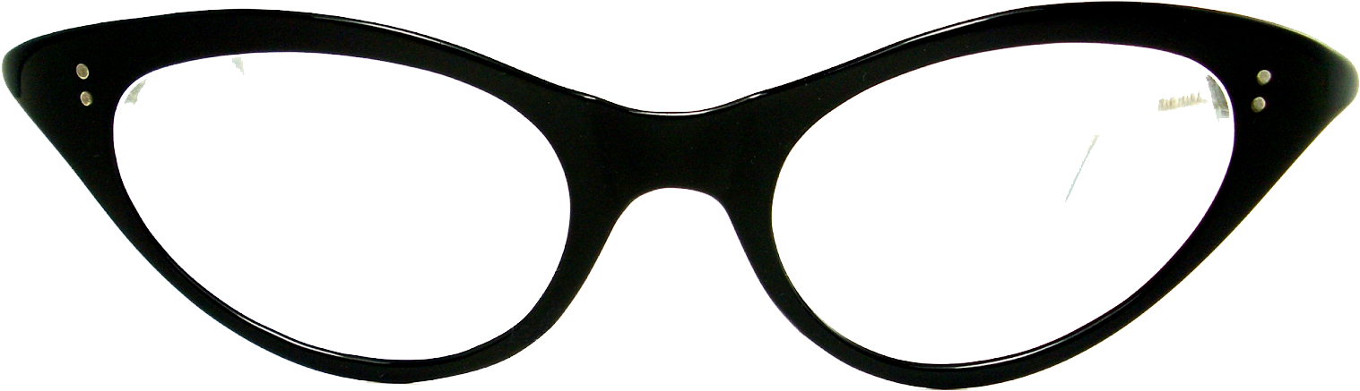 Black Cat Eye Glasses Transparent Background PNG