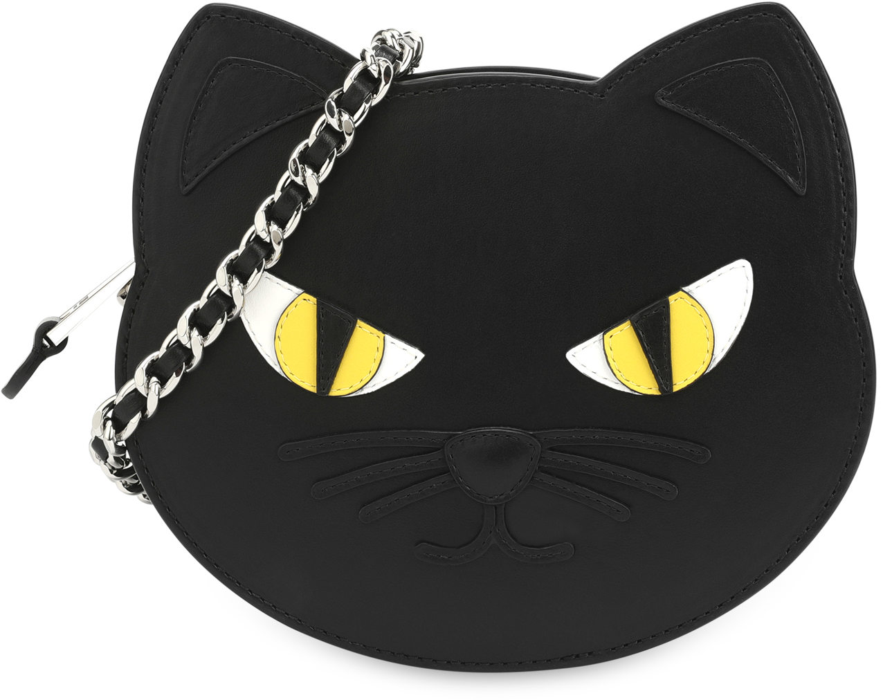 Black Cat Face Purse Design PNG