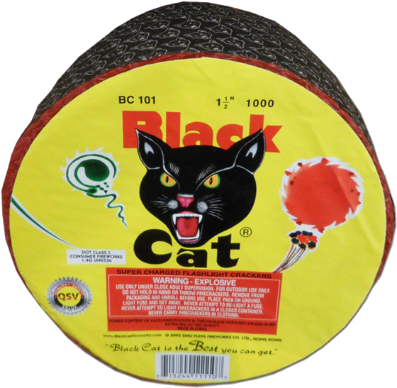 Black Cat Firecrackers Packaging PNG