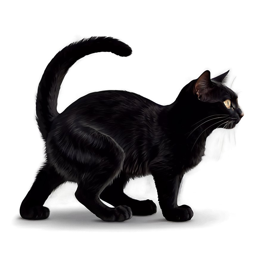Black Cat Side View Png 05232024 PNG