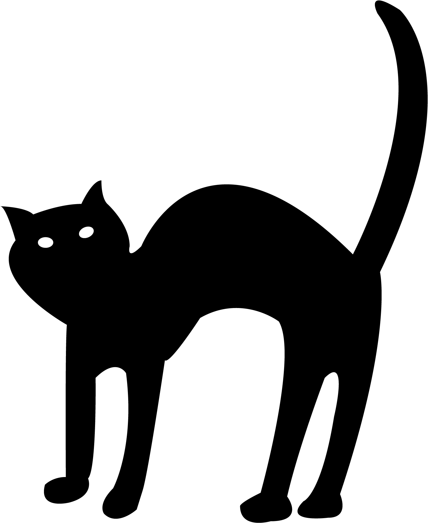 Black Cat Silhouette Graphic PNG