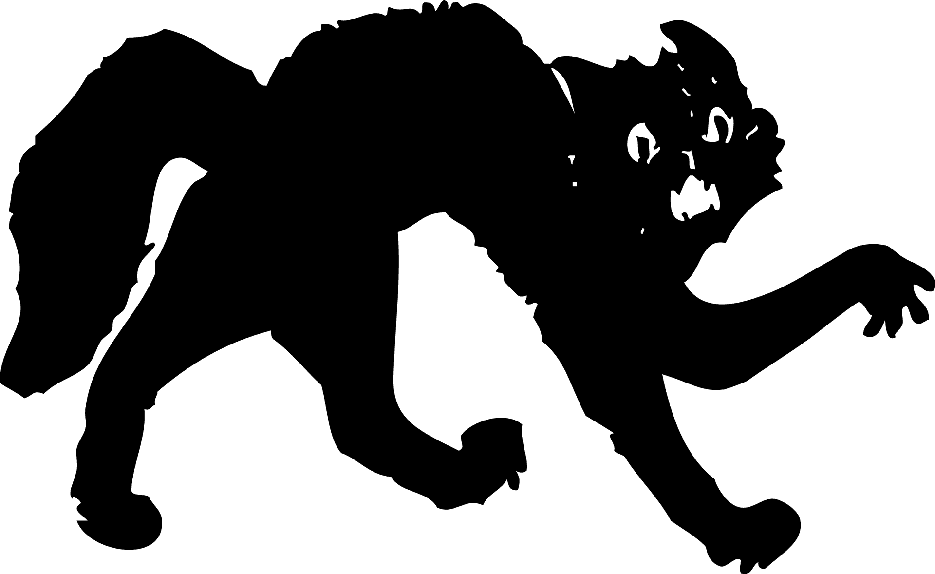 Black Cat Silhouette Running PNG