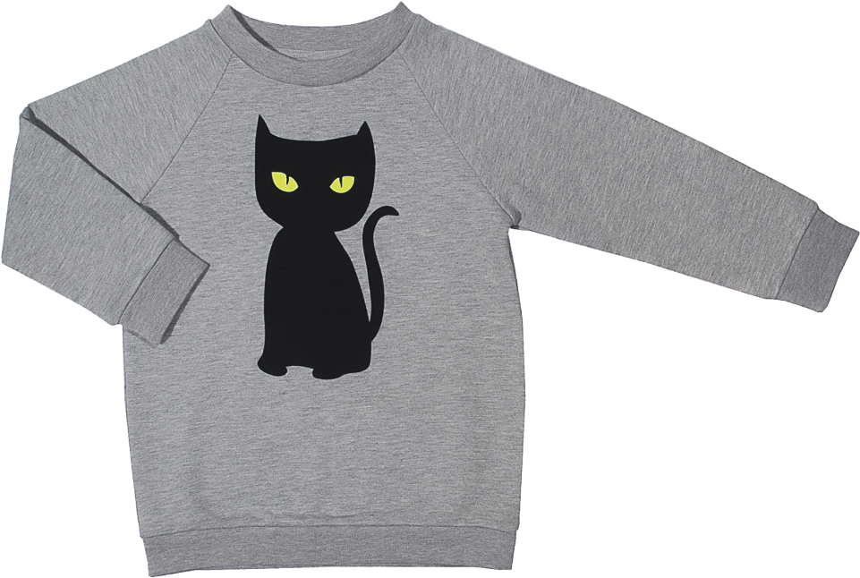 Black Cat Sweatshirt Design PNG