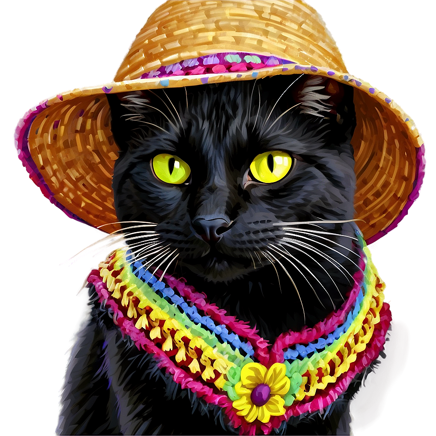 Black Cat With Hat Png 77 PNG