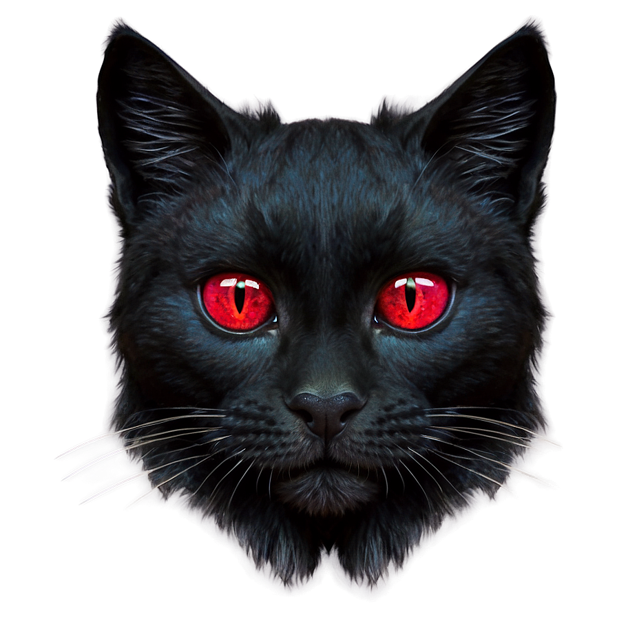 Download Black Cat With Red Eyes Png Wkk42 | Wallpapers.com