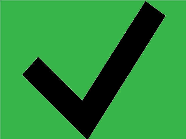 Black Check Mark Green Background PNG