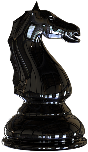 Black Chess Knight Piece PNG