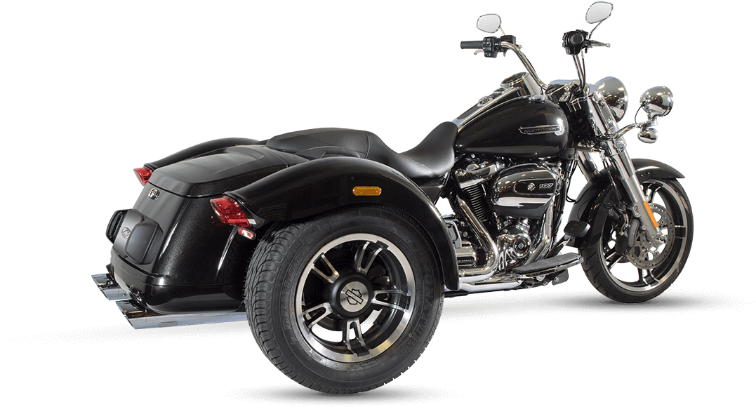 Black Chopper Motorcycle Trike PNG