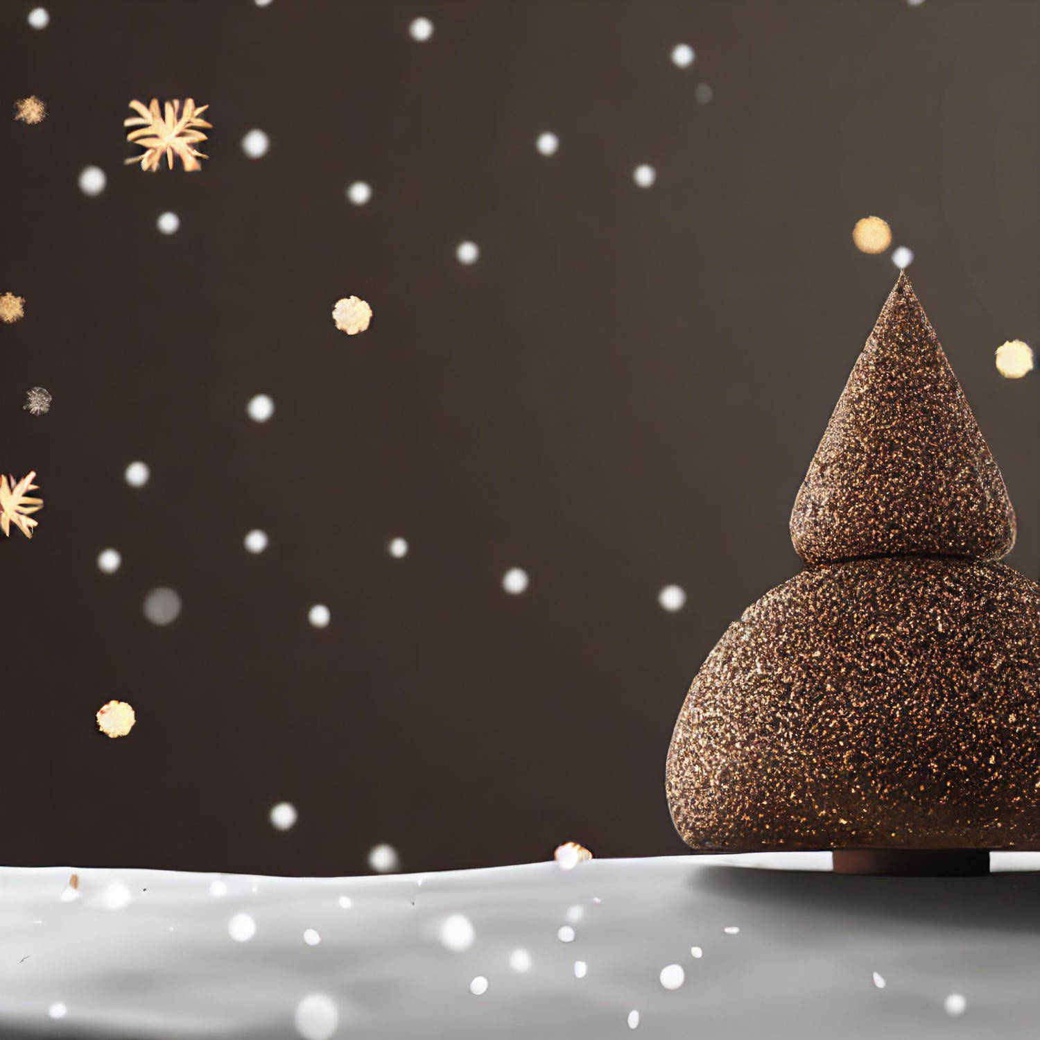 A Christmas Tree With Snow Falling On It Wallpaper