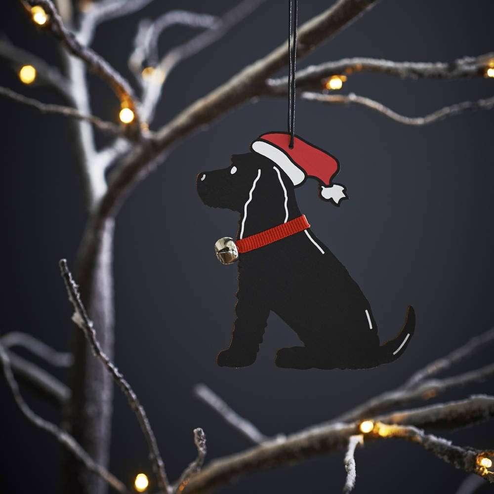 Black Christmas Dog Wallpaper